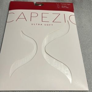 CAPEZIO WHITE FOOTED TIGHTS #1915 Sz S/M